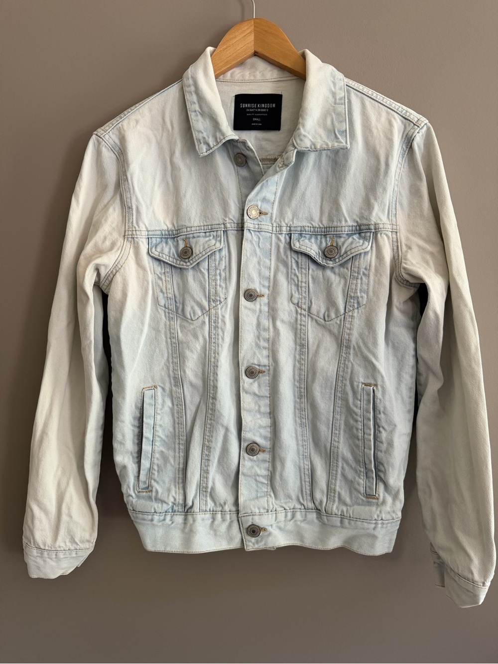 Sunrise Kingdom // Light Wash Distressed Denim Trucker Jacket